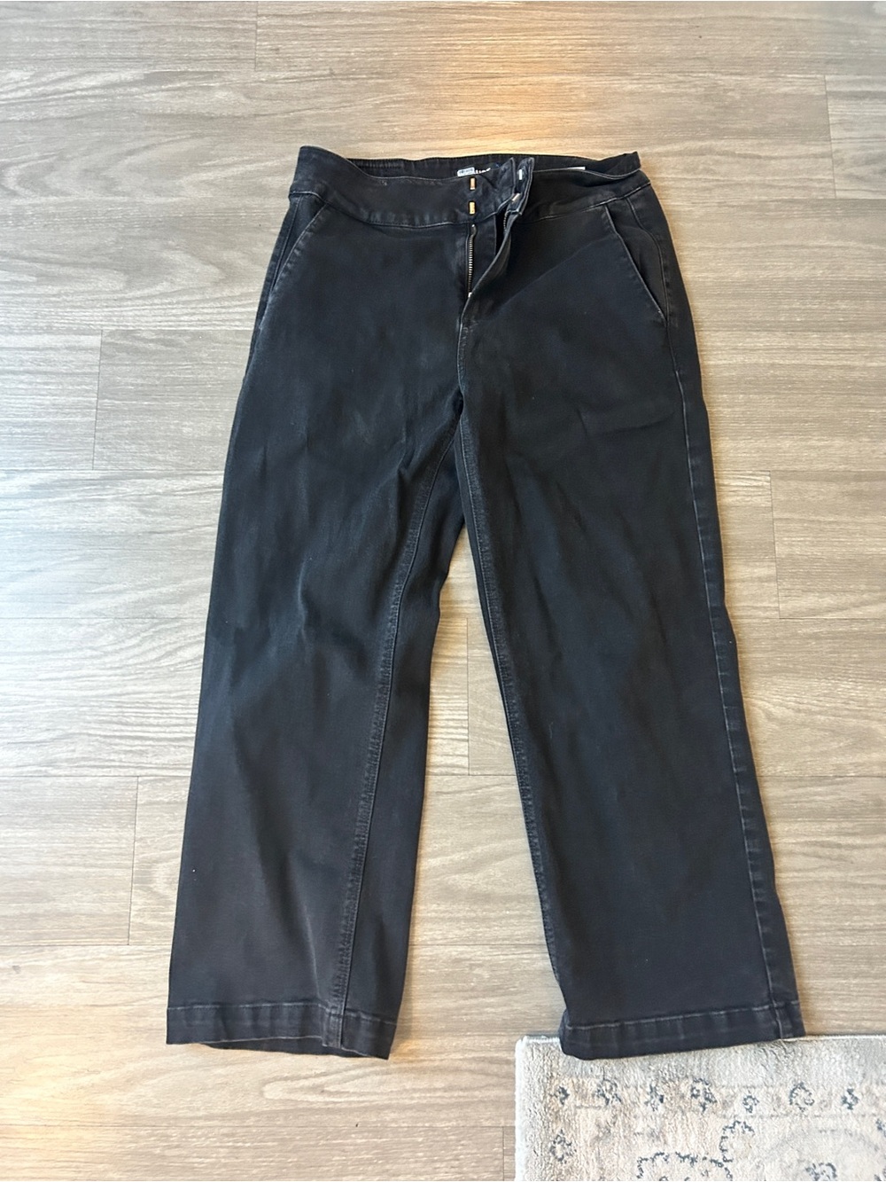 Paige Wide Leg Black Jeans